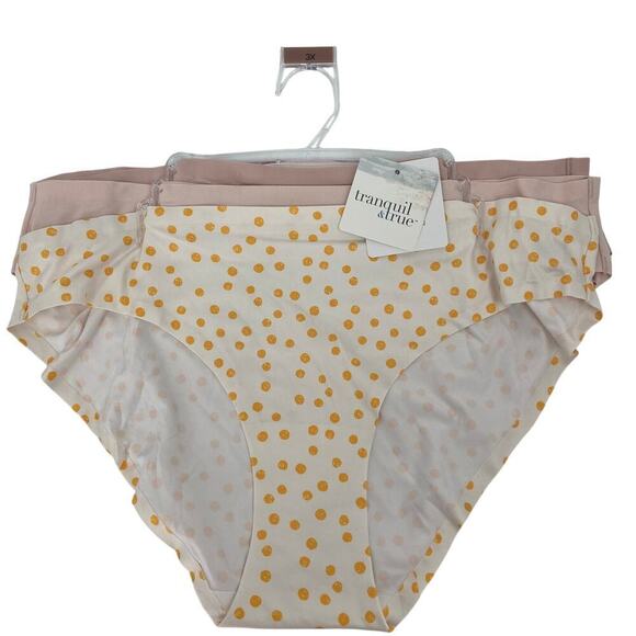 Tranquil & True Bikini Panties Size 3X Brushed Micro Laser Bonded 3 Pack - Picture 1 of 7